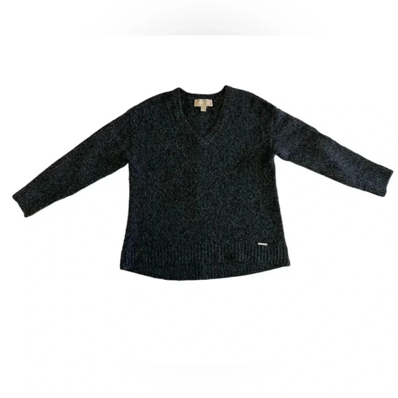 Michael Kors Knit Charcoal V Neck Sweater Size Medium - Picture 5 of 9